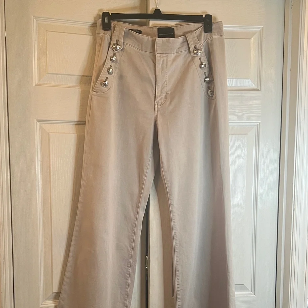 NWT White House Black Market SANDSTONE lHigh-Rise Wide-Leg Pants - Picture 1 of 11